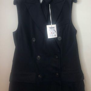 Peserico Navy Vest with Belt